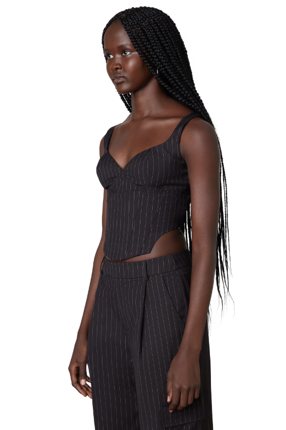 Noa Corset Top, Pinstripe Design