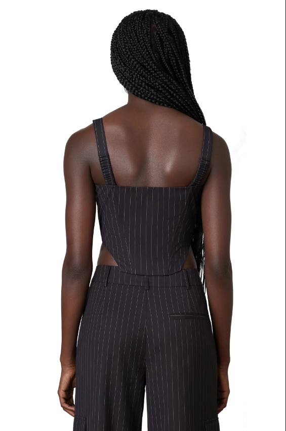 Noa Corset Top, Pinstripe Design