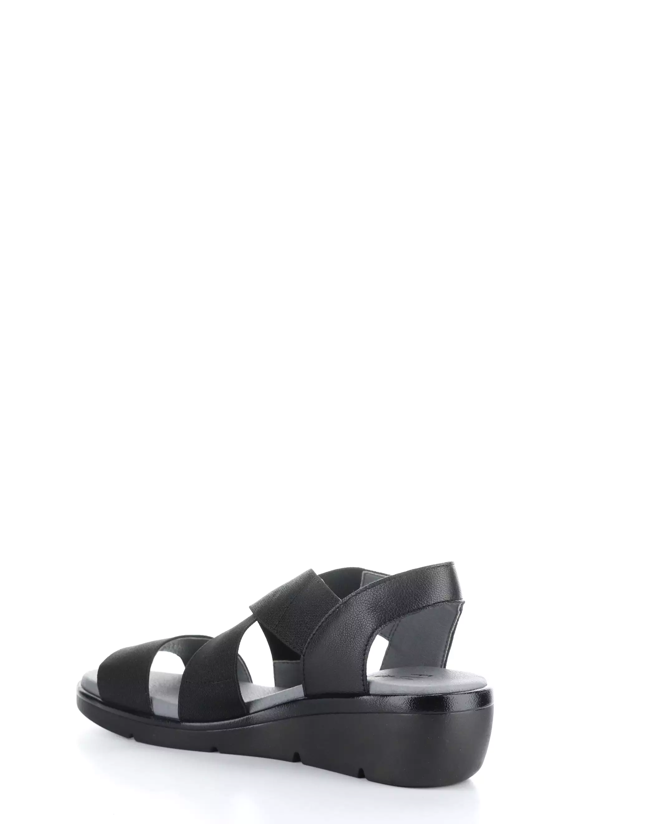 NOLI056FLY black sandals with elastic straps.