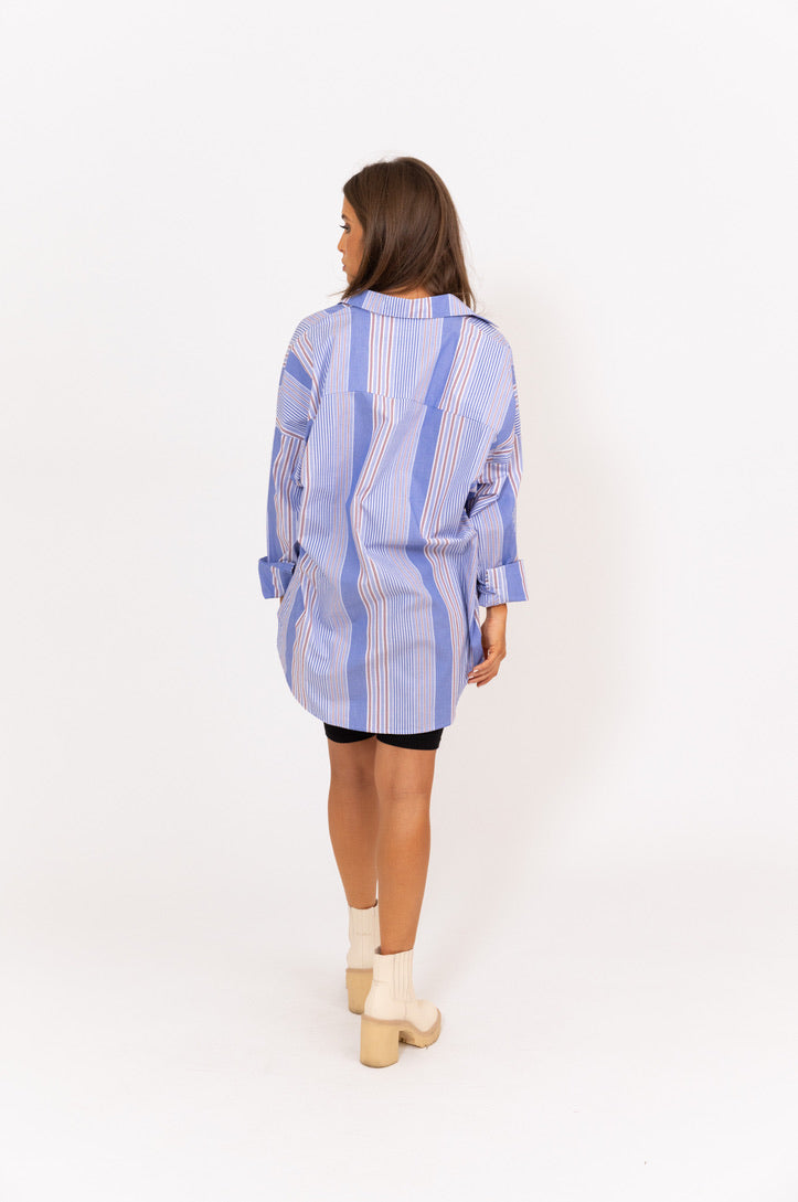 Oversized Tunic with Striped Pattern