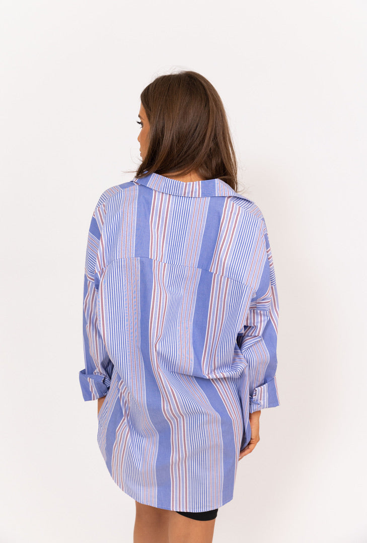 Oversized Tunic with Striped Pattern