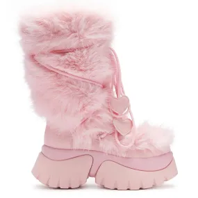 Pink Kawaii Sasquatch Fluffy Snow Boots