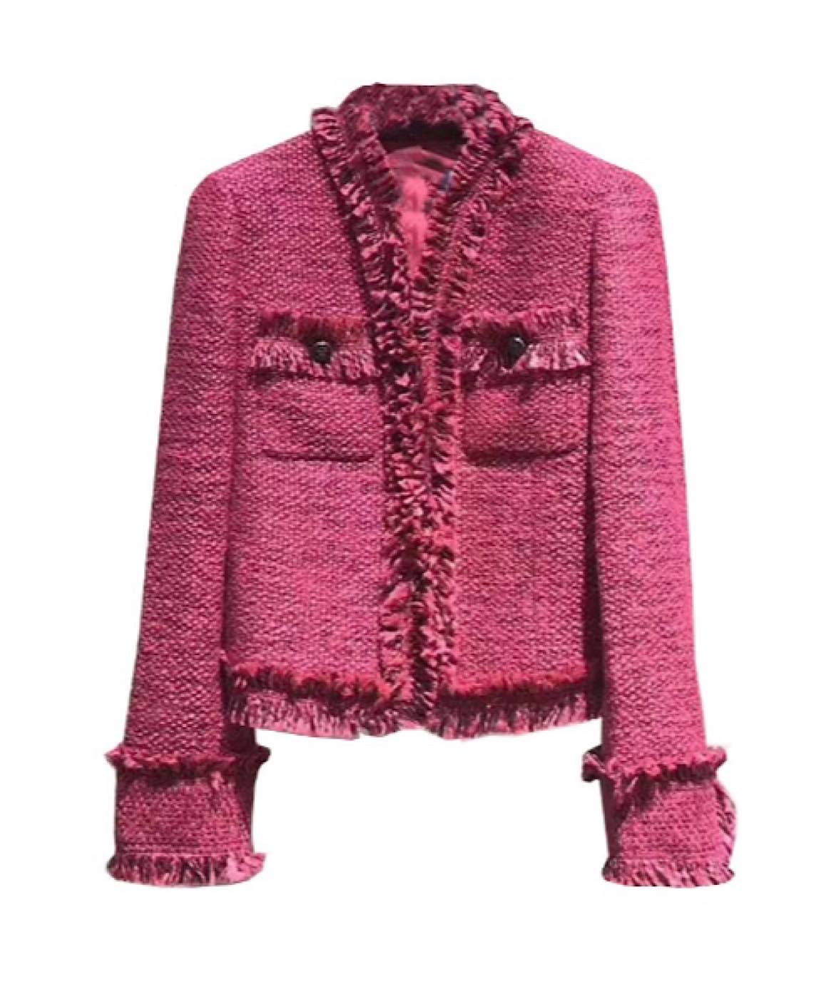 Pink Tweed Blazer - Raw Edges