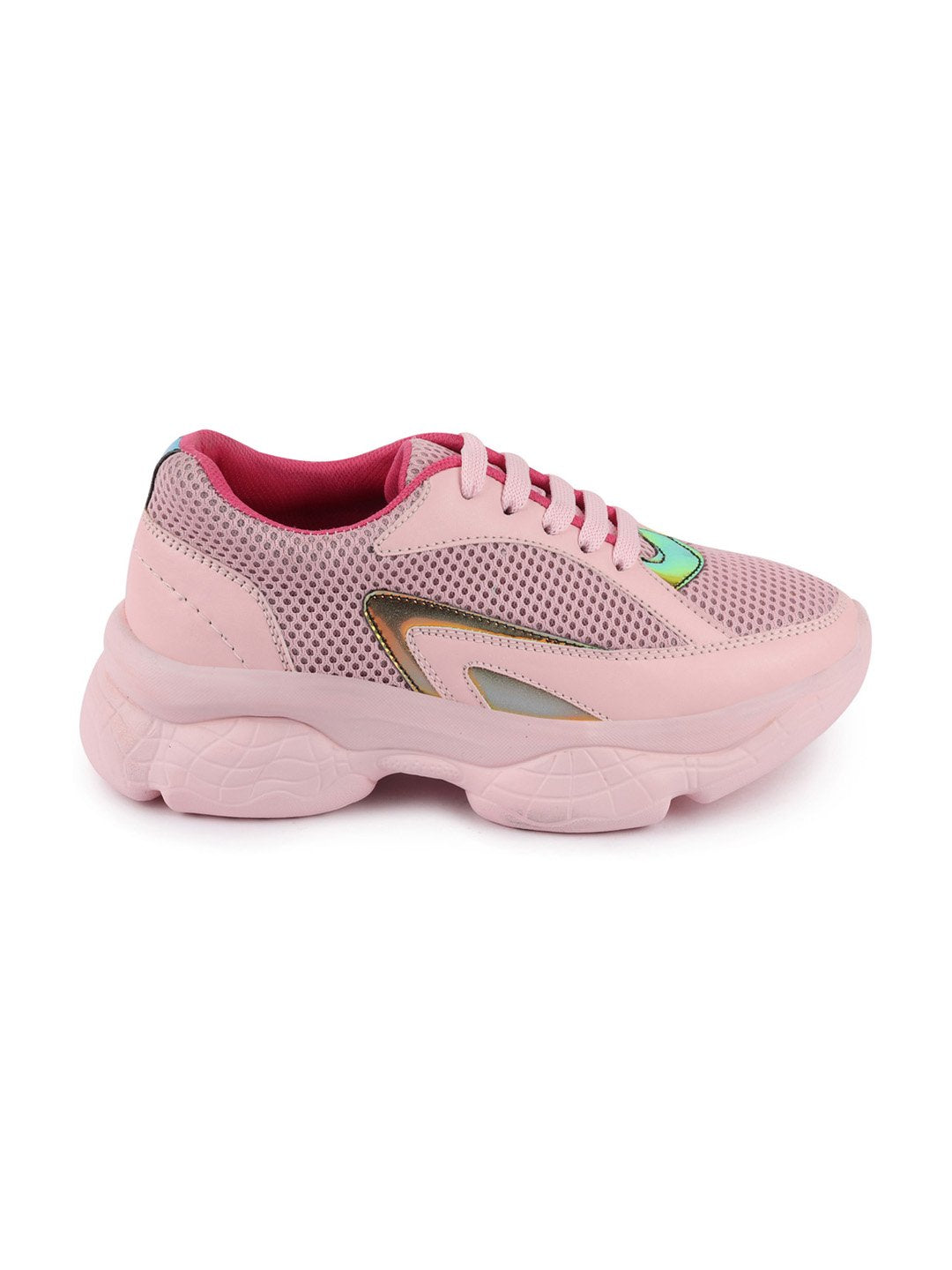 Pink Women's Lace Up Running Shoes for Sports & Outdoors