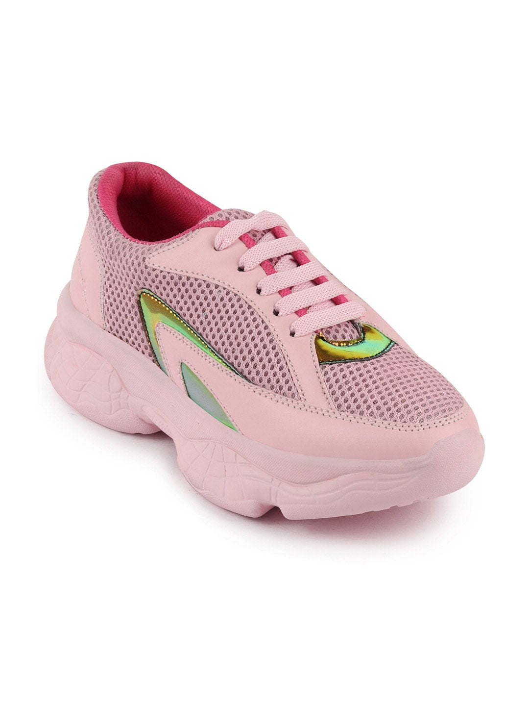 Pink Women's Lace Up Running Shoes for Sports & Outdoors