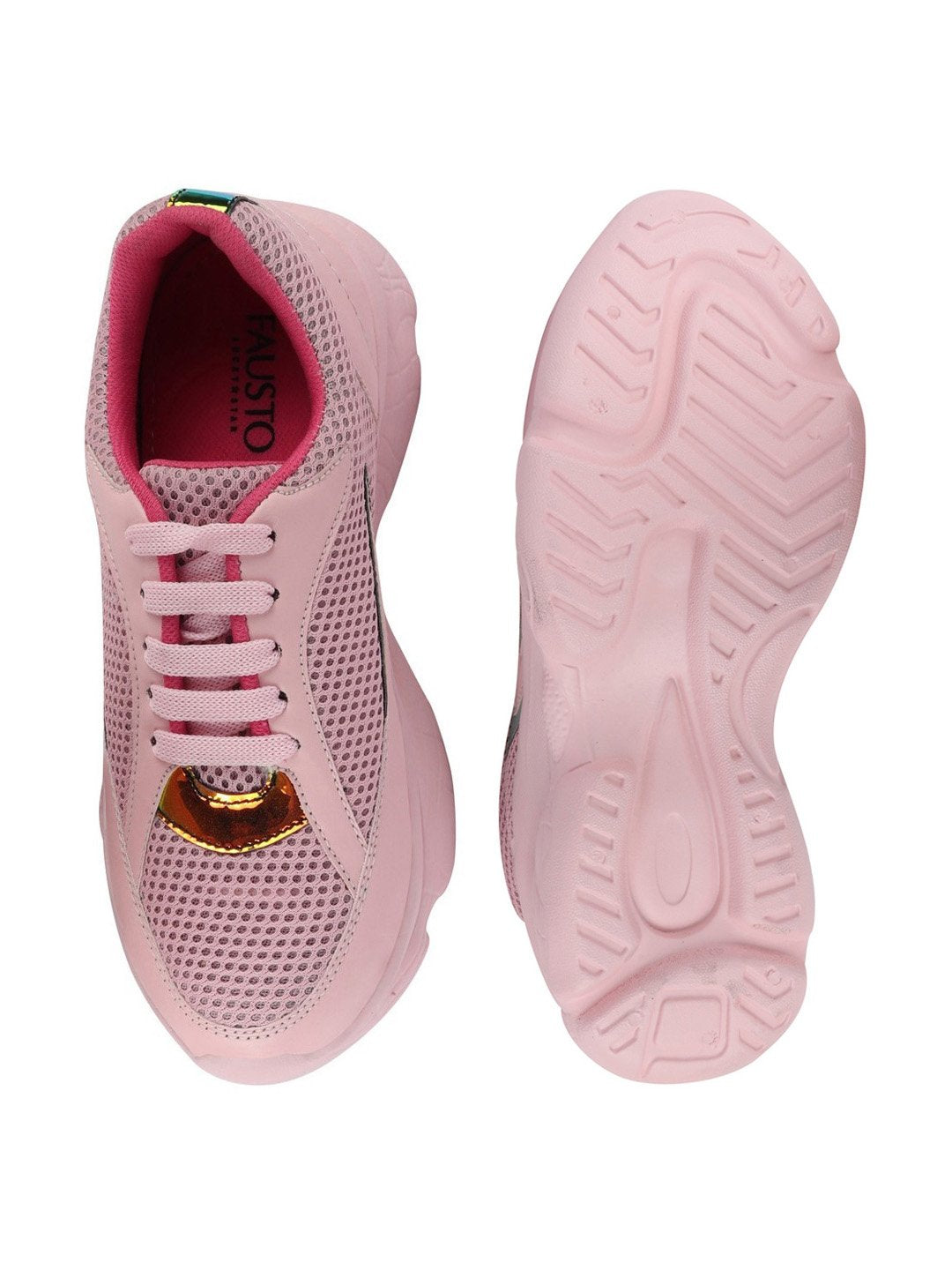 Pink Women's Lace Up Running Shoes for Sports & Outdoors