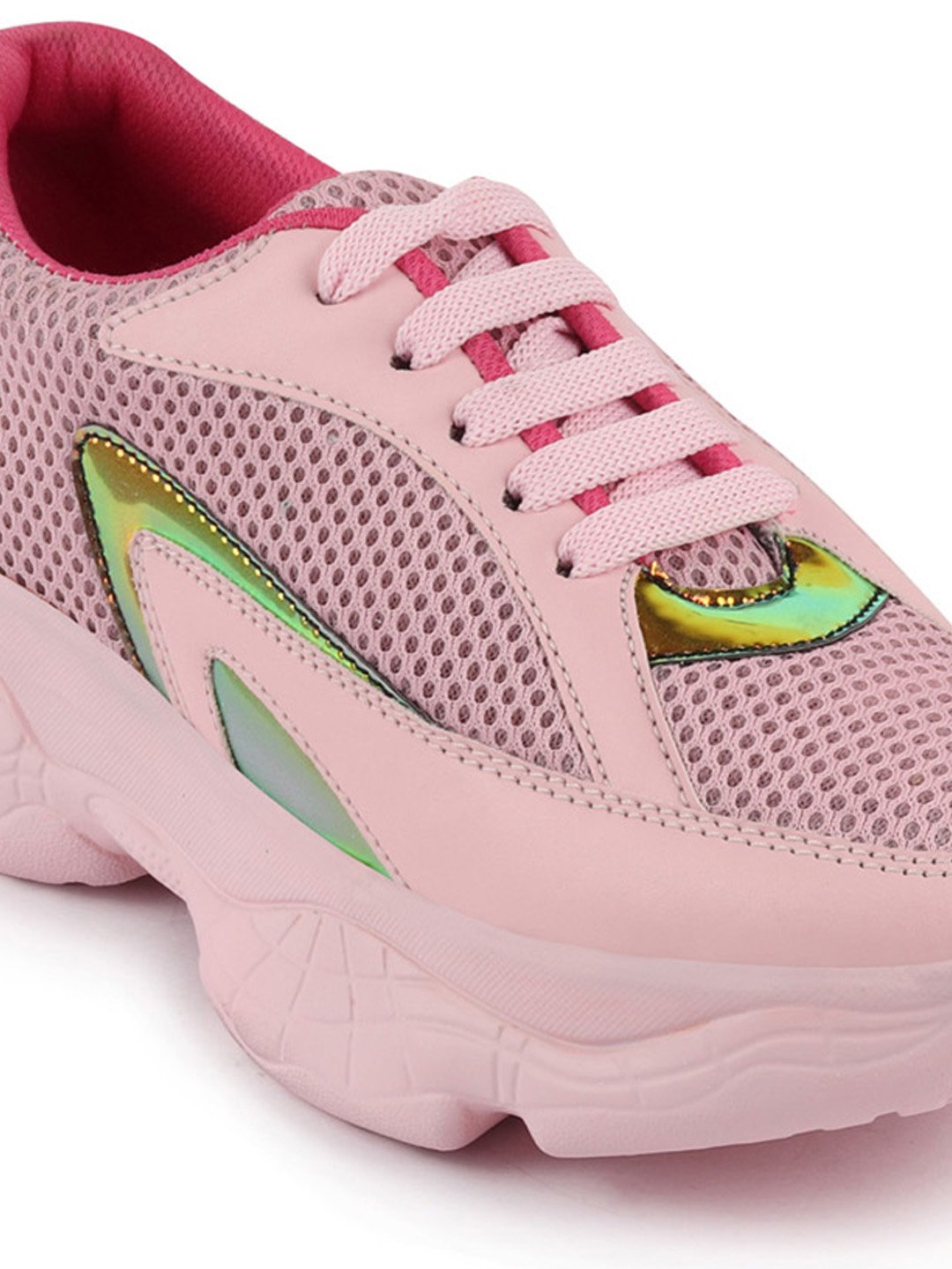 Pink Women's Lace Up Running Shoes for Sports & Outdoors