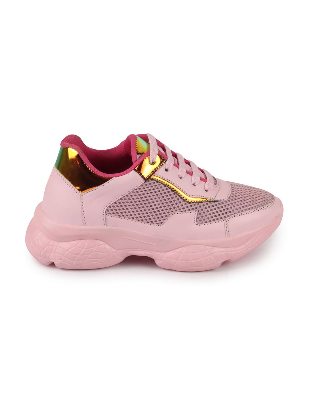 Pink Women's Sports Lace Up Running Shoes