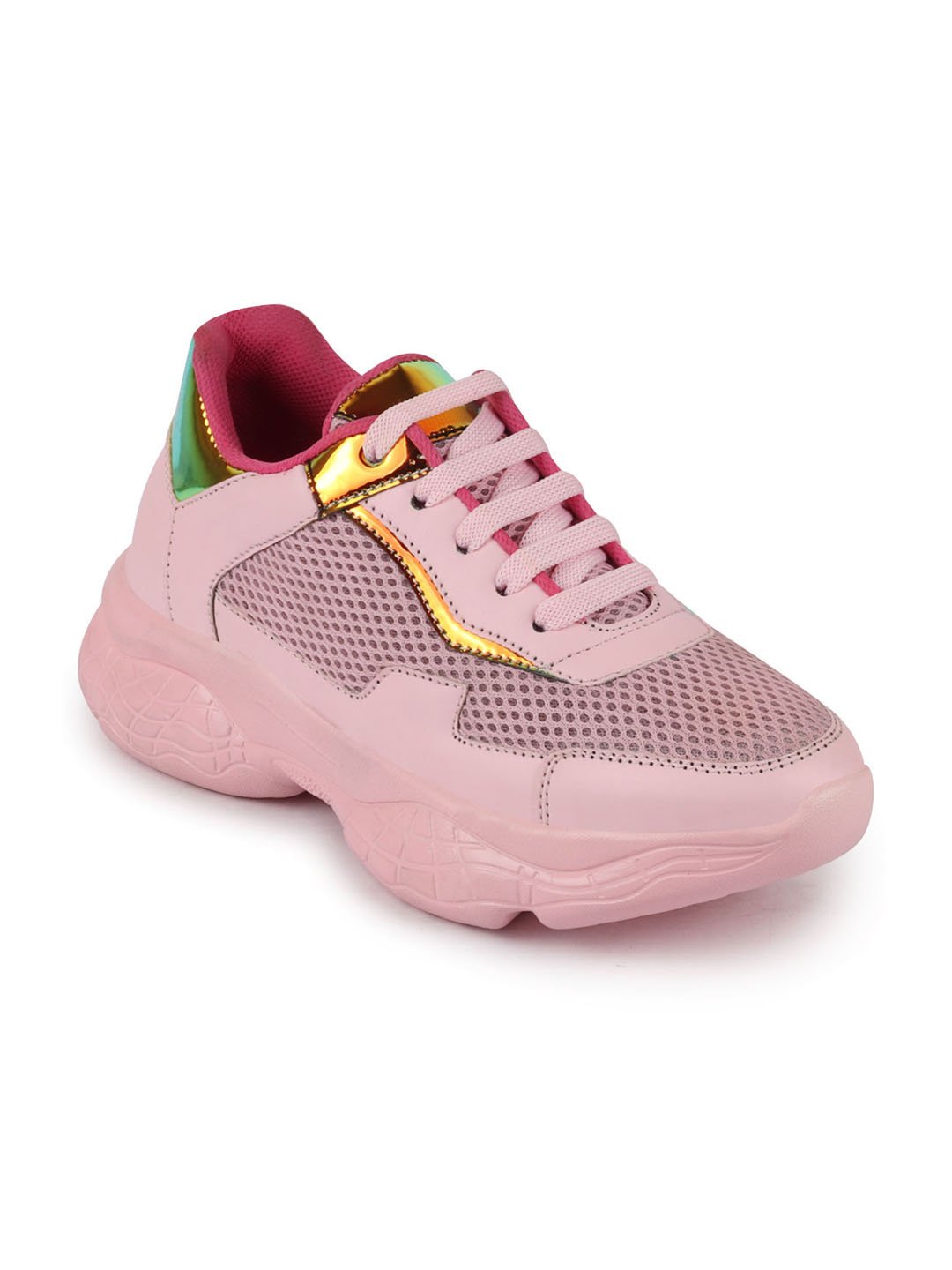 Pink Women's Sports Lace Up Running Shoes