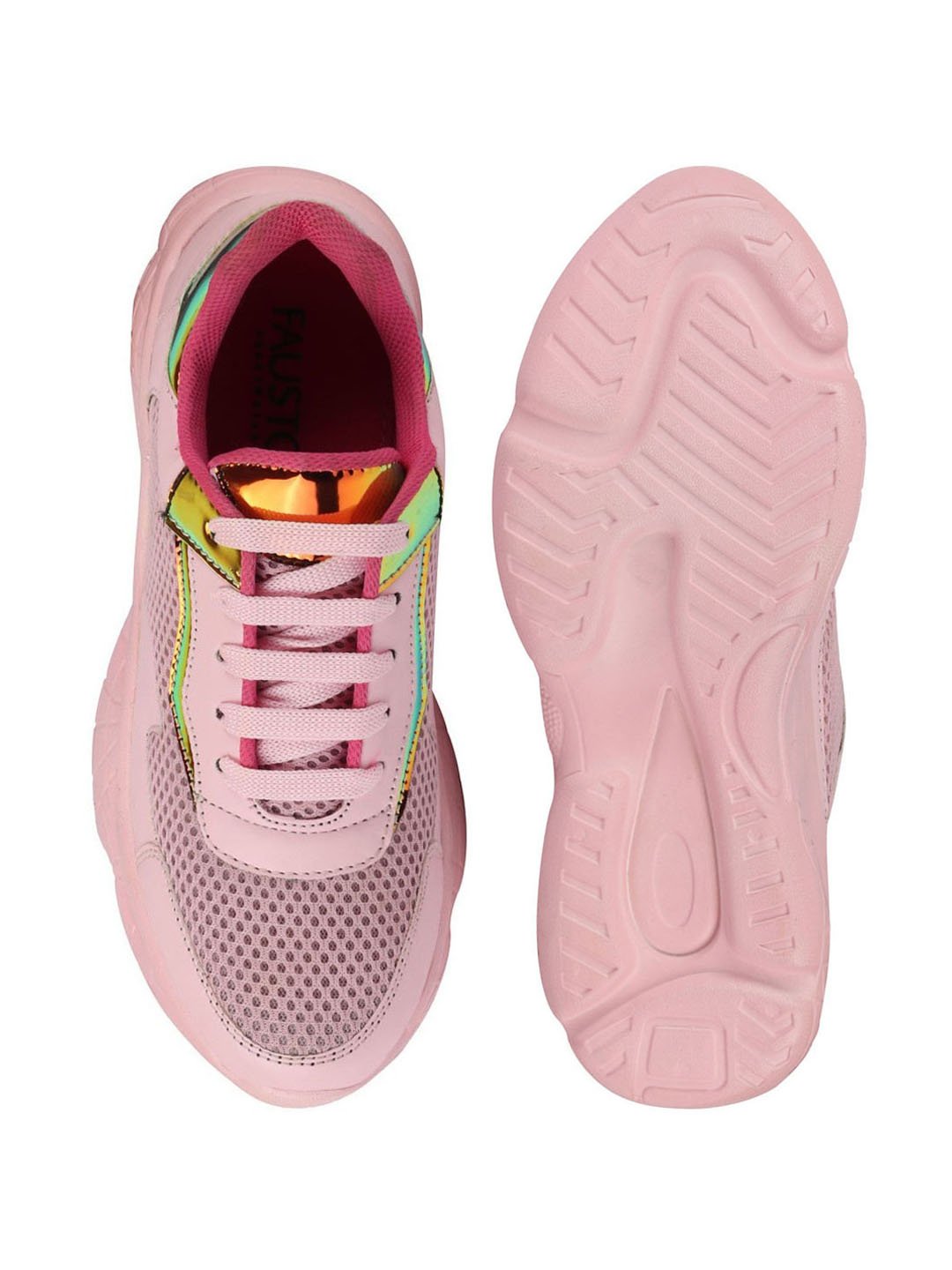 Pink Women's Sports Lace Up Running Shoes