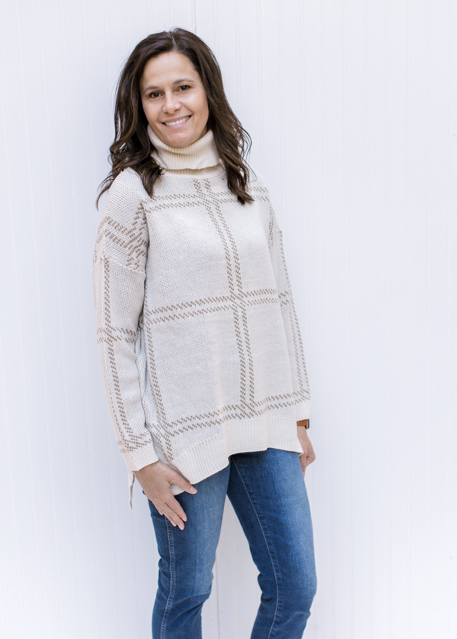 Plaid Ivory Sweater