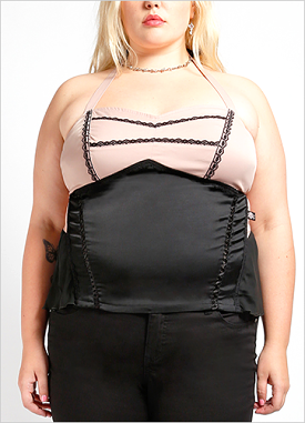 plus size chiffon halter corset