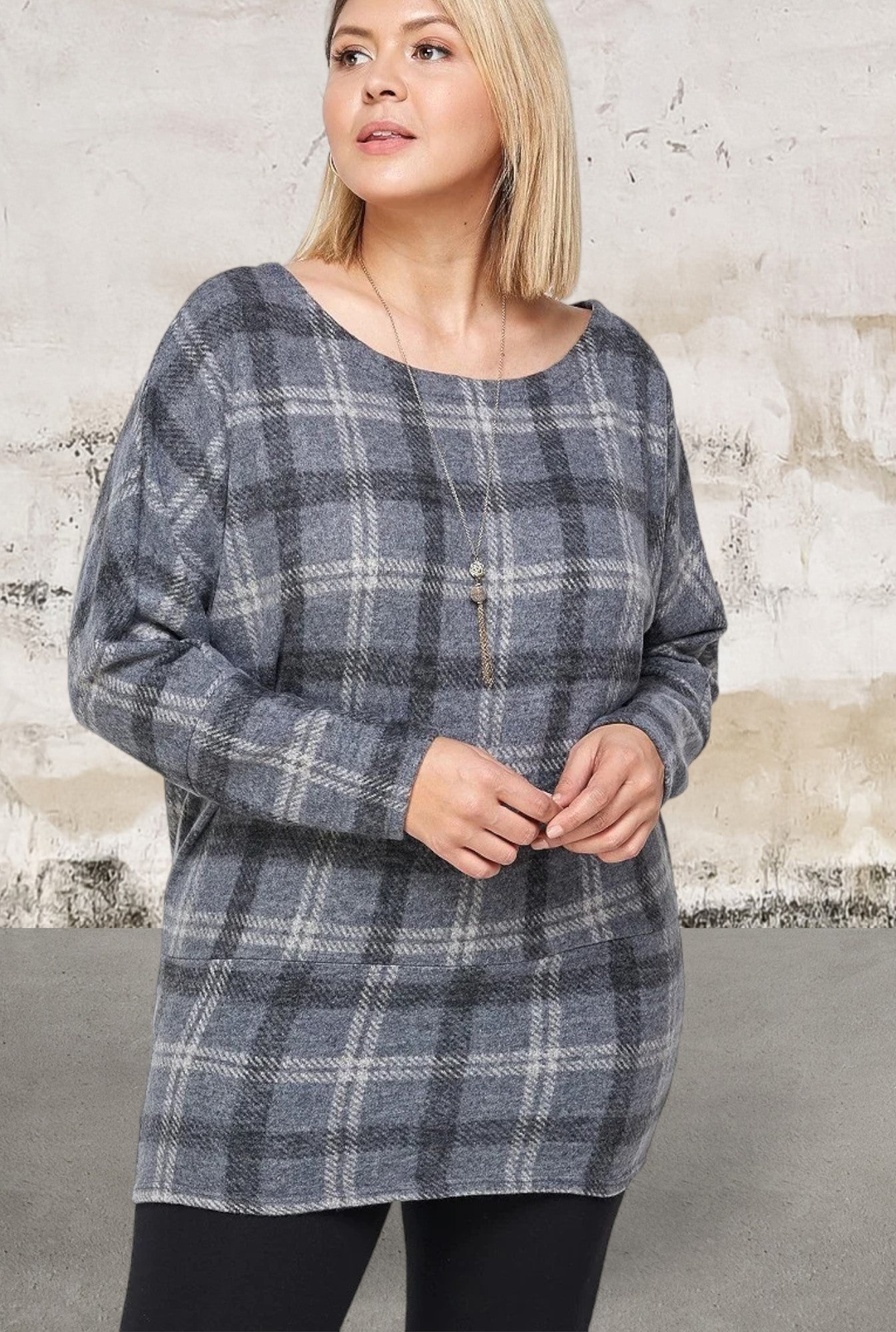 plus size plaid tunic top