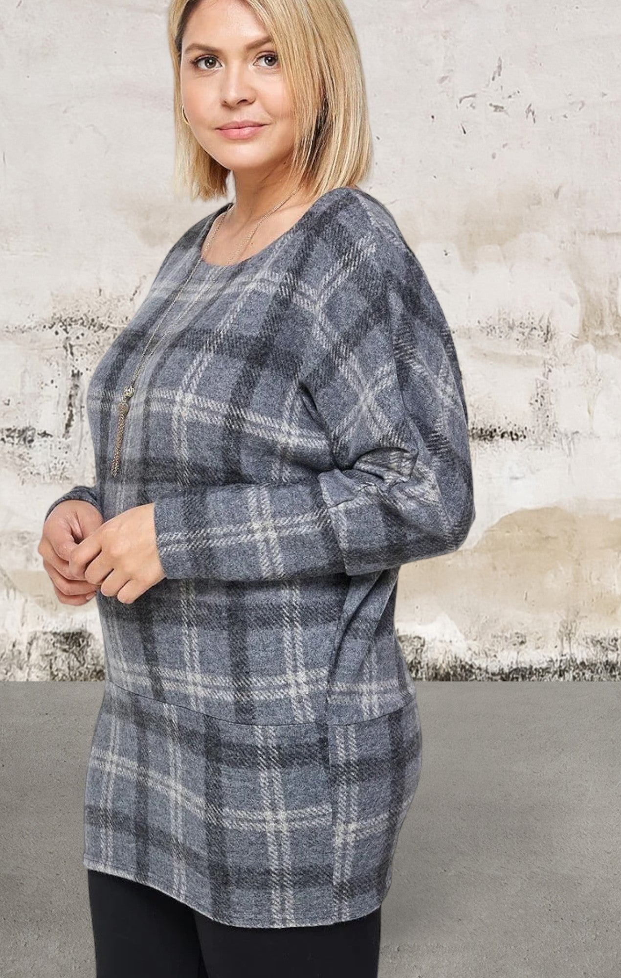 plus size plaid tunic top