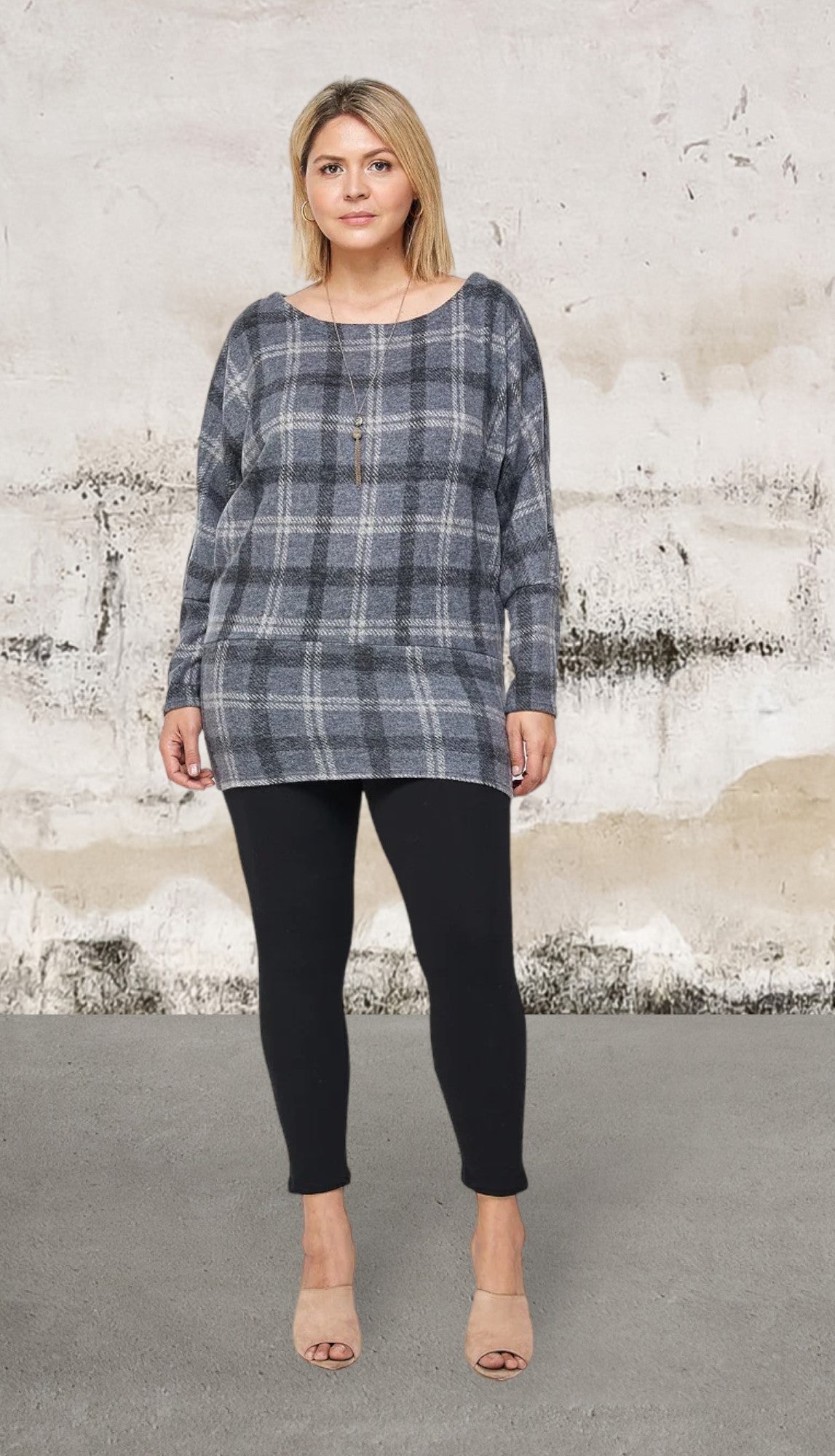 plus size plaid tunic top