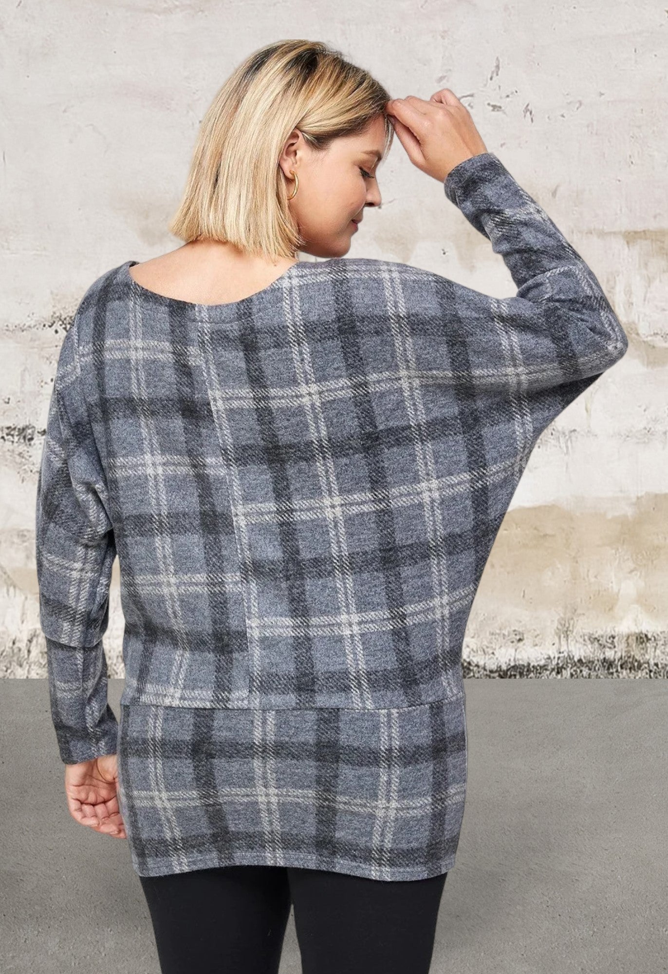 plus size plaid tunic top