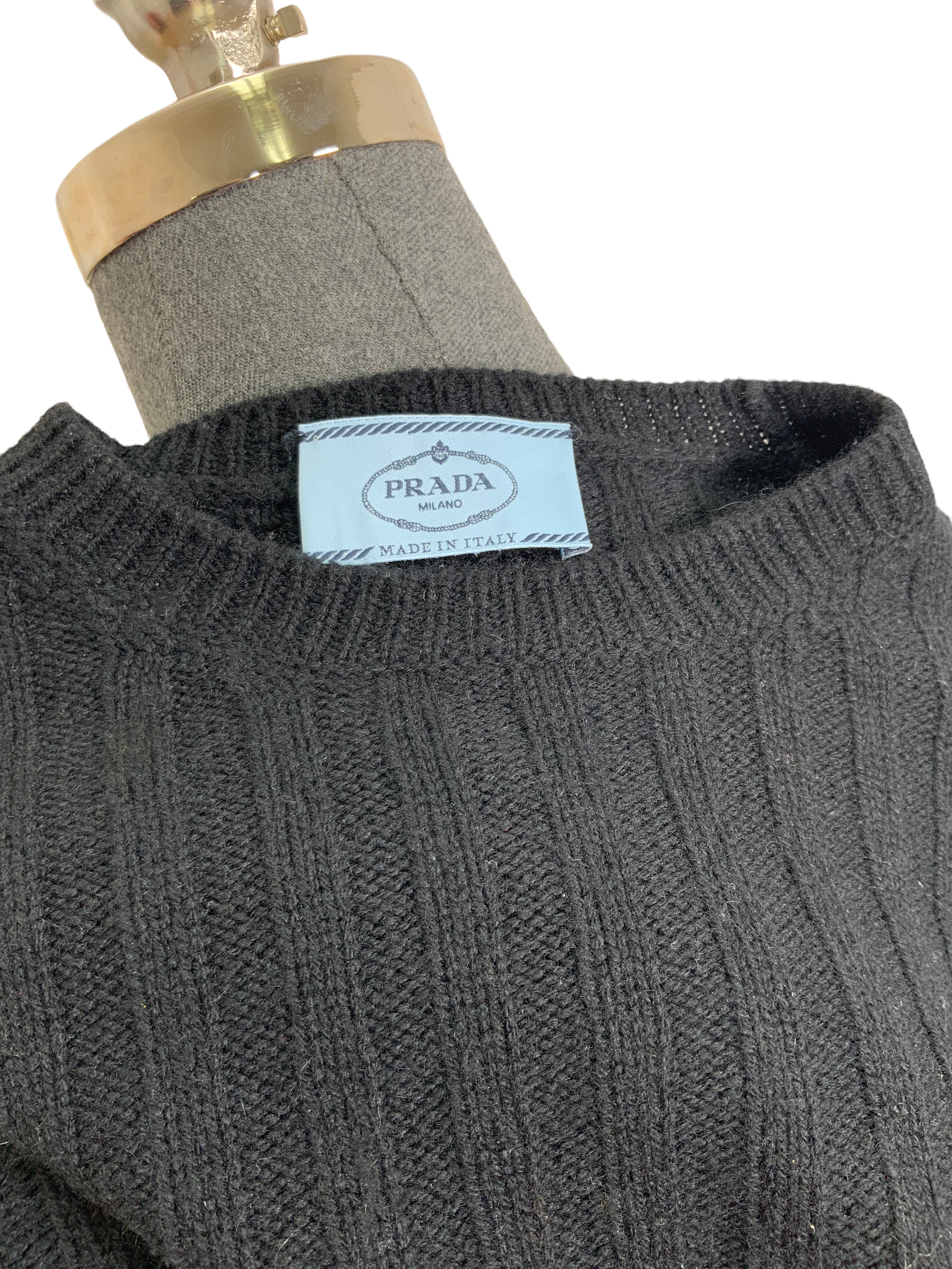 PRADA Cashmere Ribbed Sweater Small