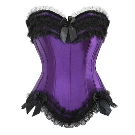 Purple and black poison corset drag.