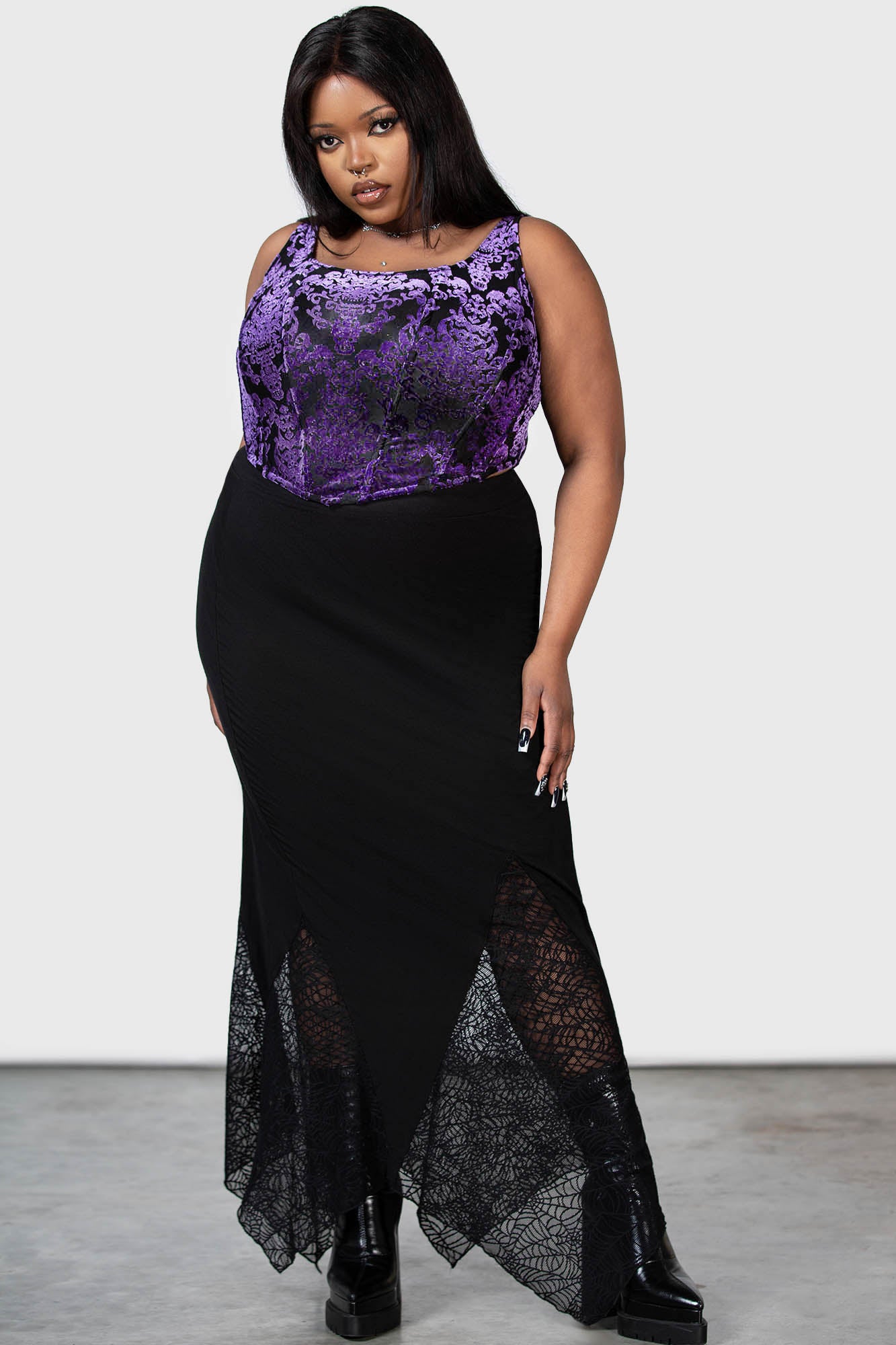 Purple Plus Size Snarl Corset Top