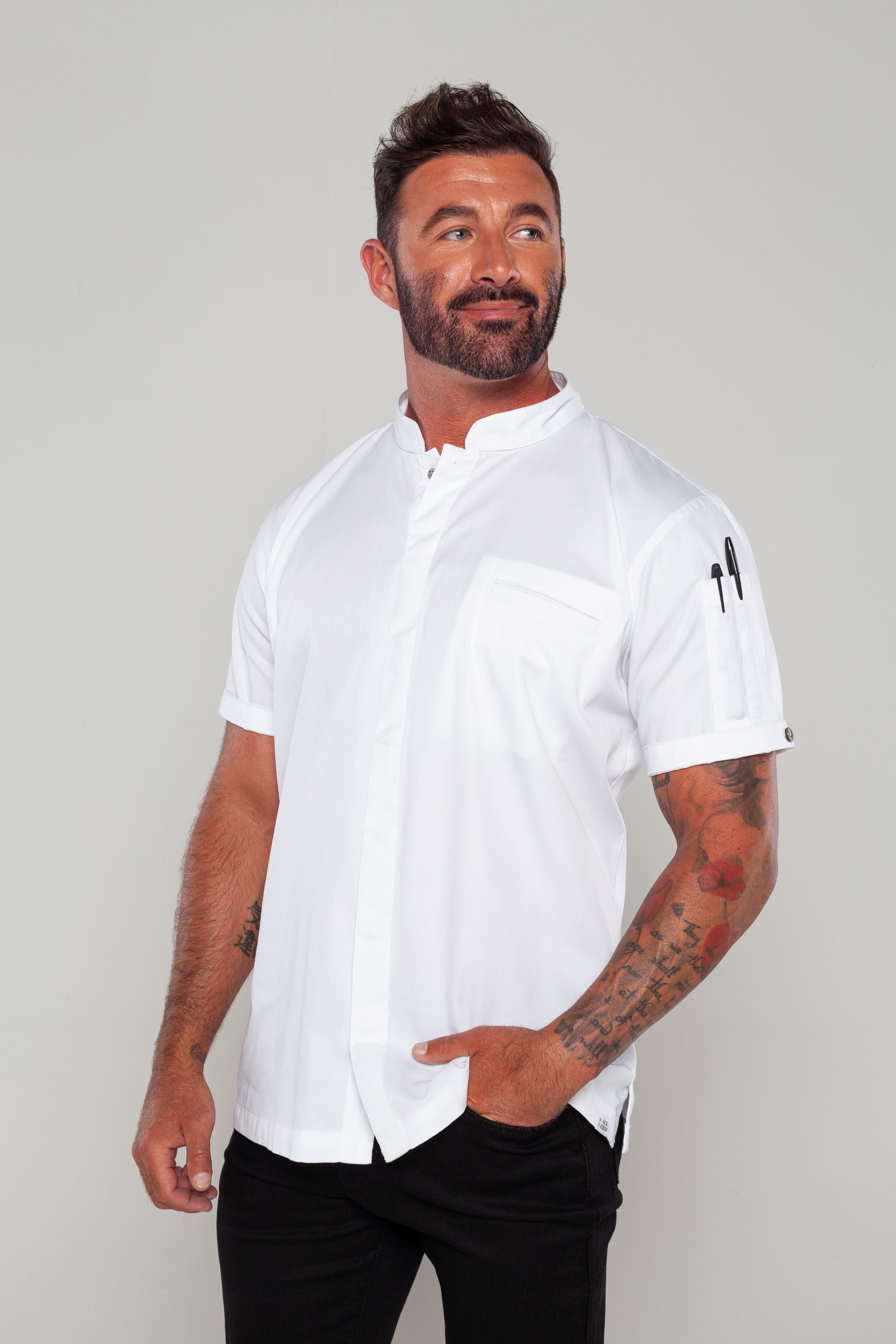 Raven white chef coat