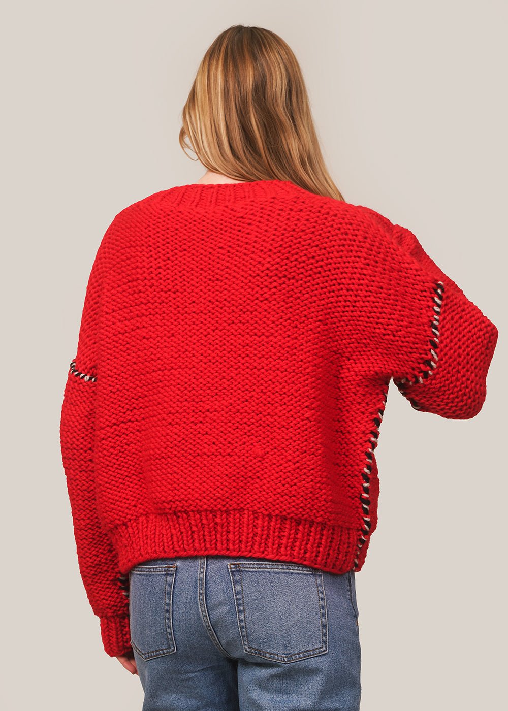 Red Distressed Sweater