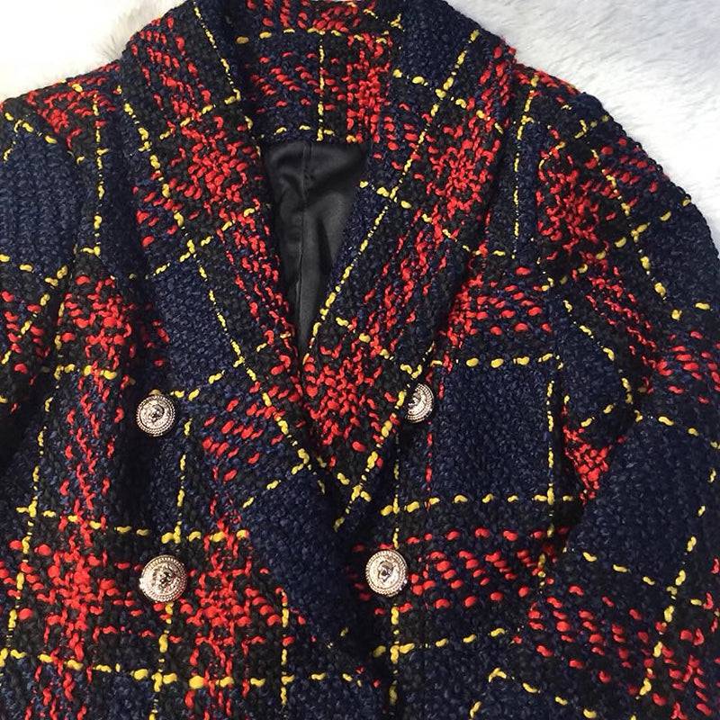 Red Navy Tweed Blazer - Shop Now