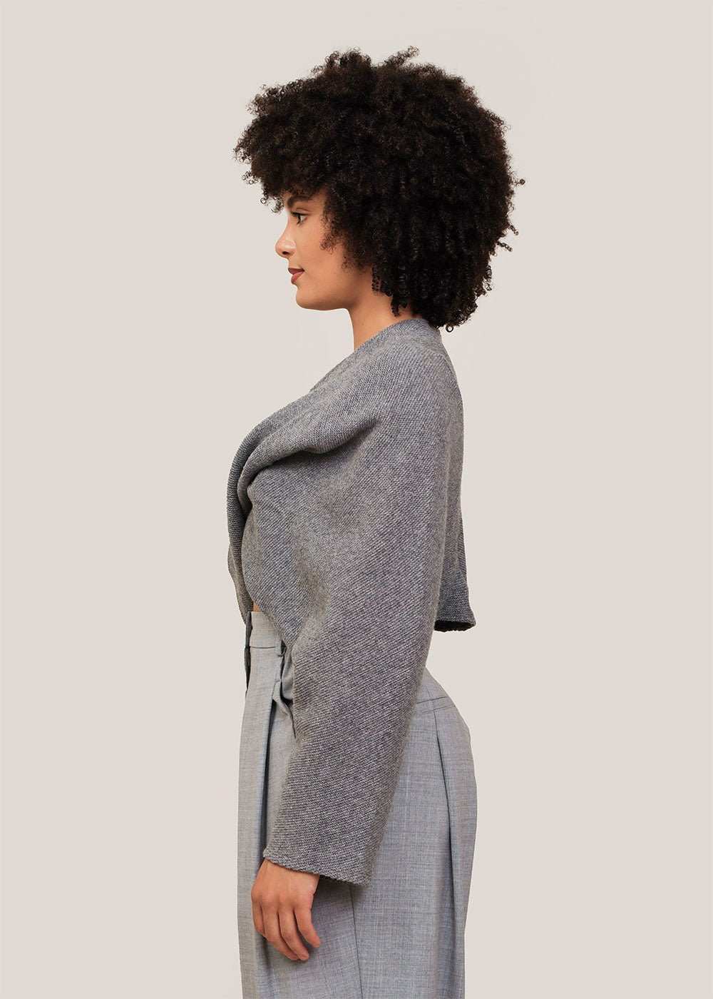 Result: Stylish Grey Sweater with a Unique Twist