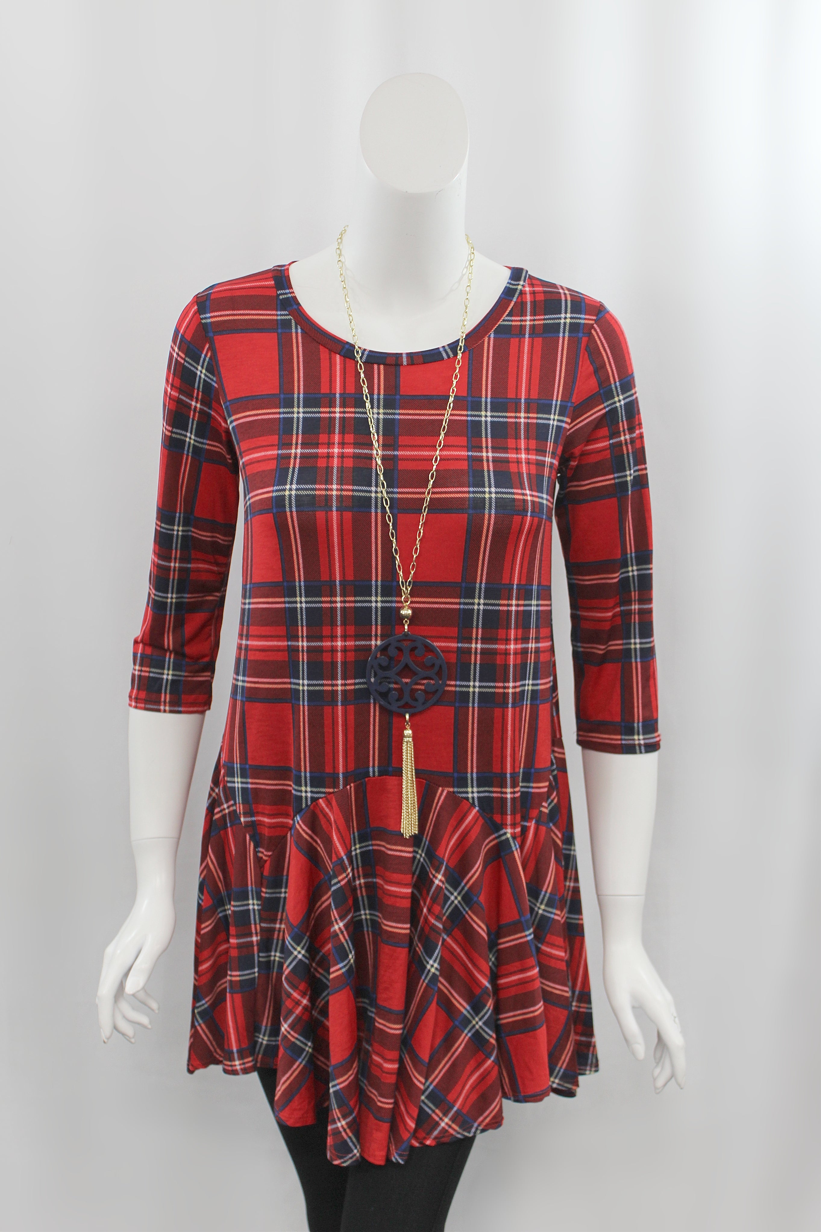 Result: Stylish Peppermint Plaid Tunic for Women