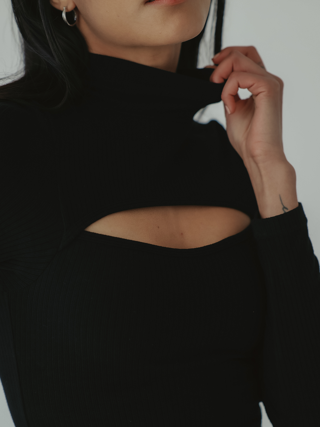 Result: Turtleneck Long Sleeve Peek-A-Boo Brami