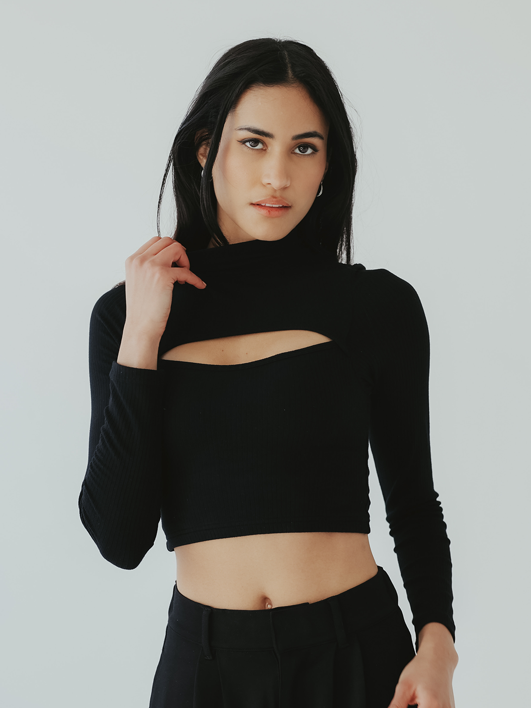 Result: Turtleneck Long Sleeve Peek-A-Boo Brami