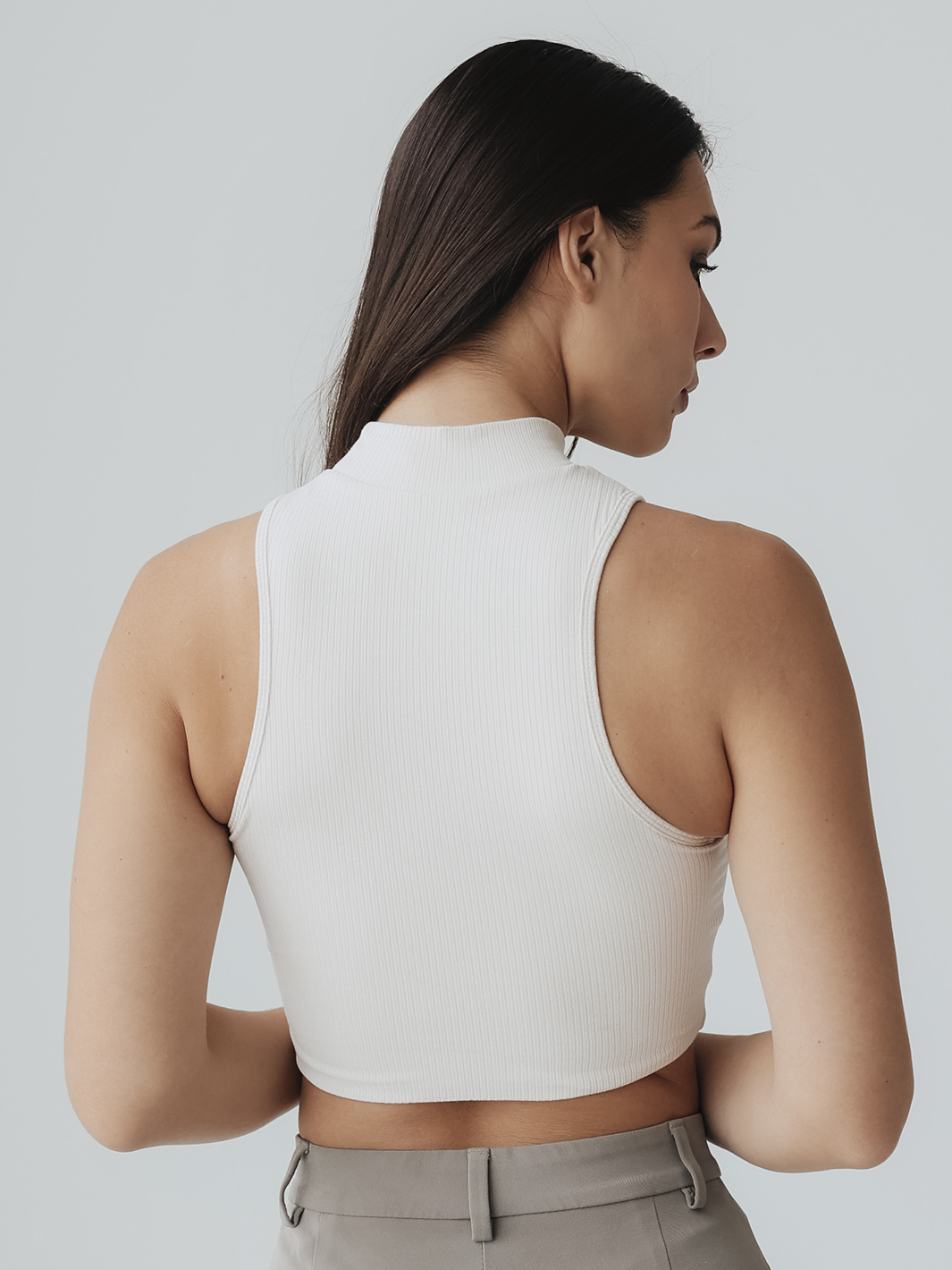 Ribbed Mock Neck Crop Top