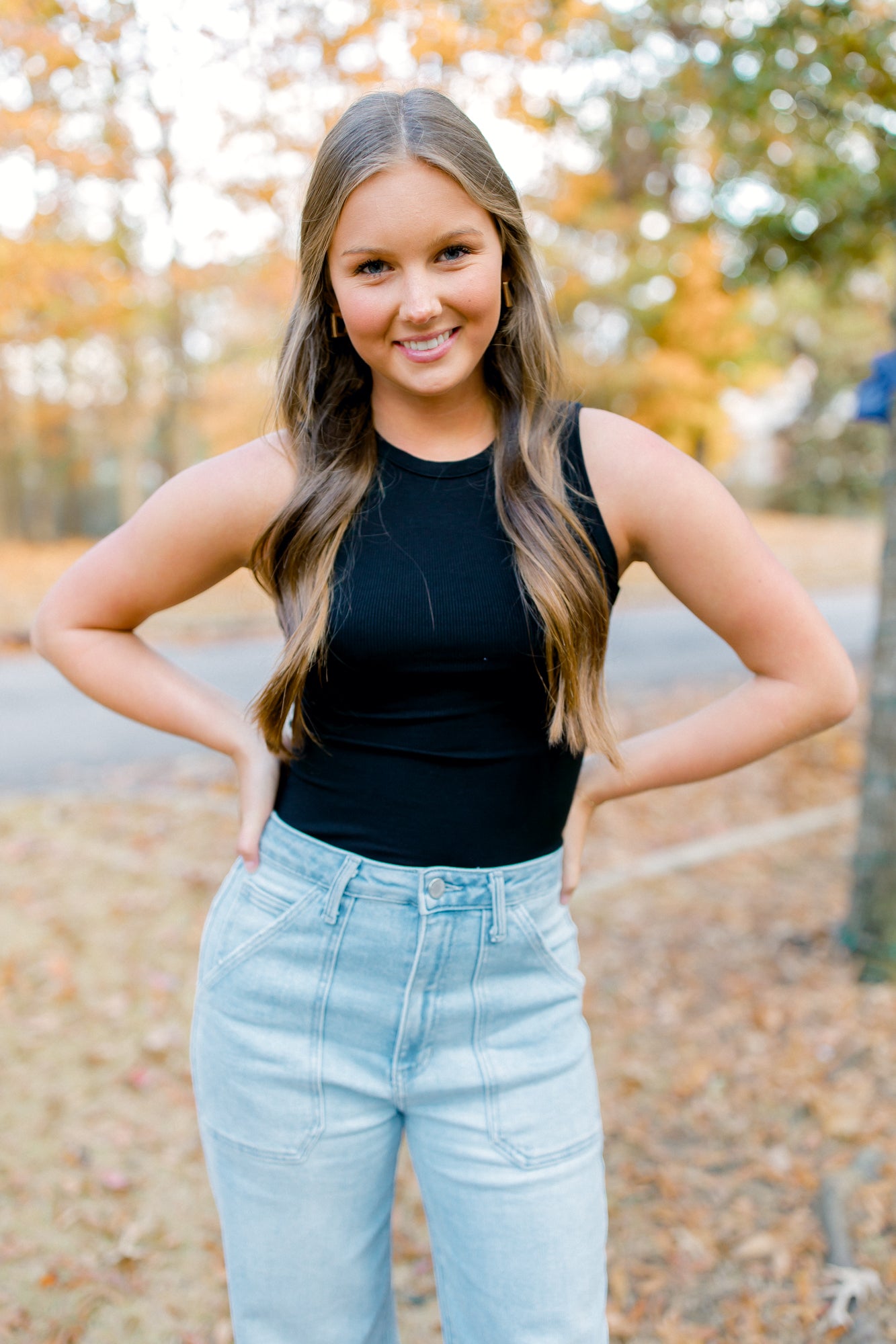 Ribbed Sleeveless Bodysuit - Black