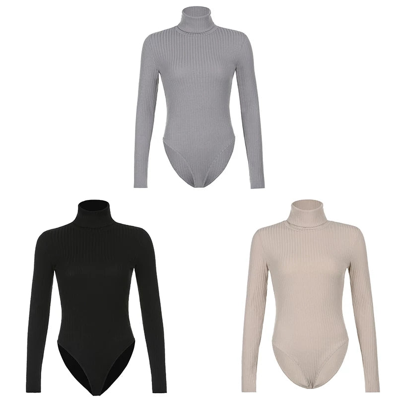 Ribbed Turtleneck Bodysuit