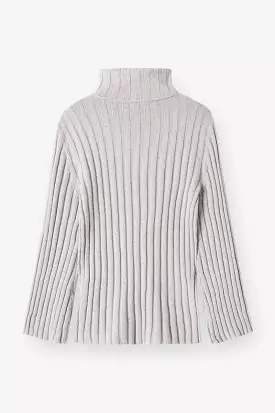 Ribbed Turtleneck Grey Melange