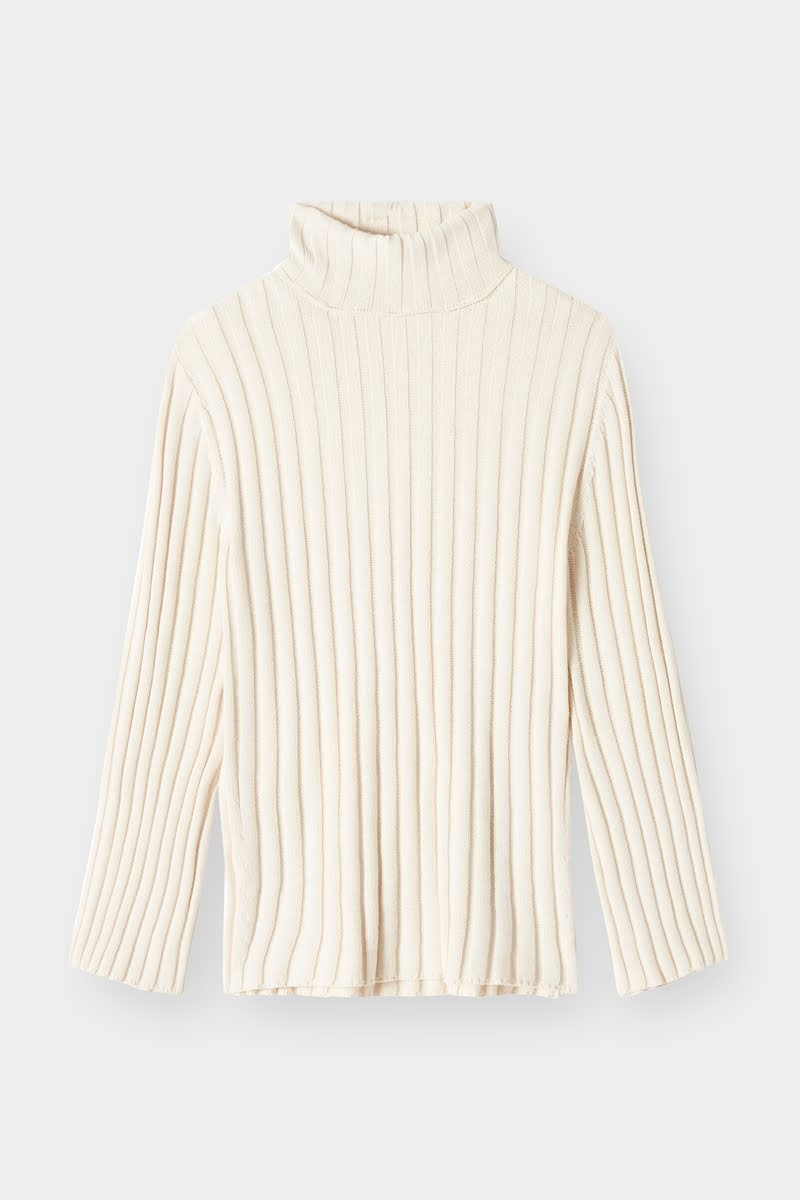 Ribbed Turtleneck Ivory