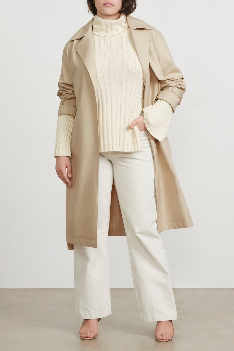 Ribbed Turtleneck Ivory