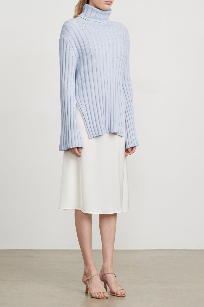 Ribbed Turtleneck Ivory