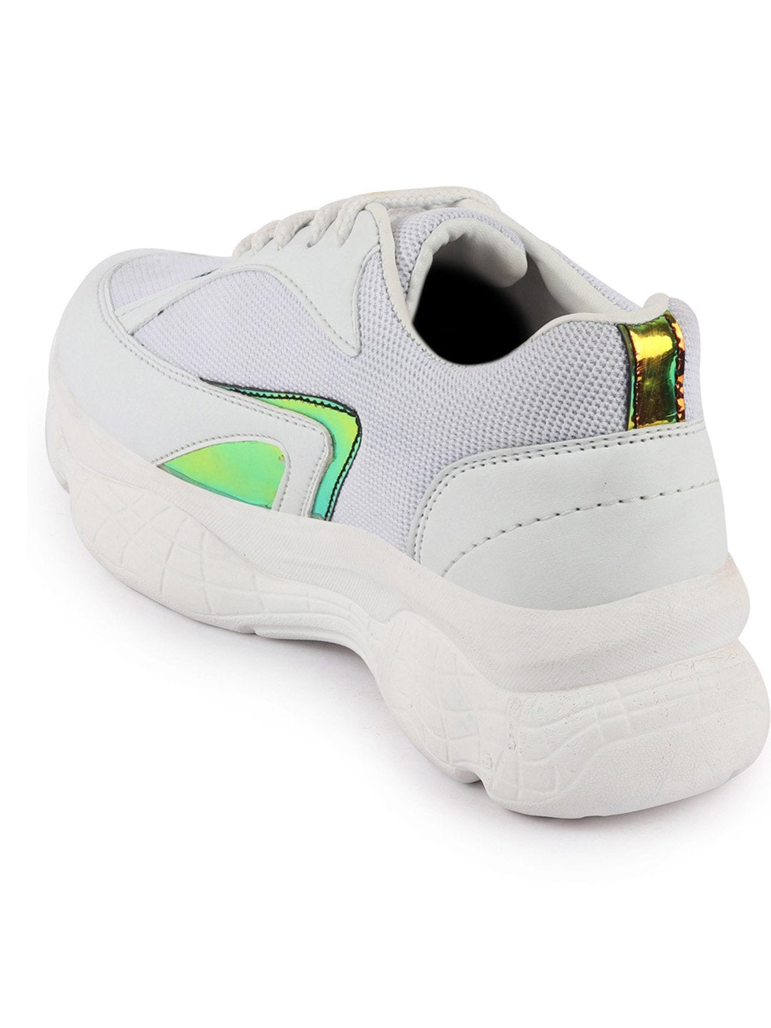 Running Shoes for Women - White Lace Up Sports & Outdoors Footwear