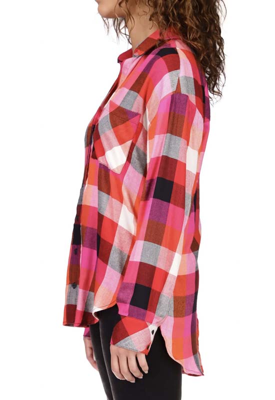 Sanctuary Rouge Plaid Slit Back Tunic