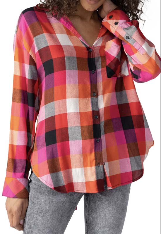 Sanctuary Rouge Plaid Slit Back Tunic