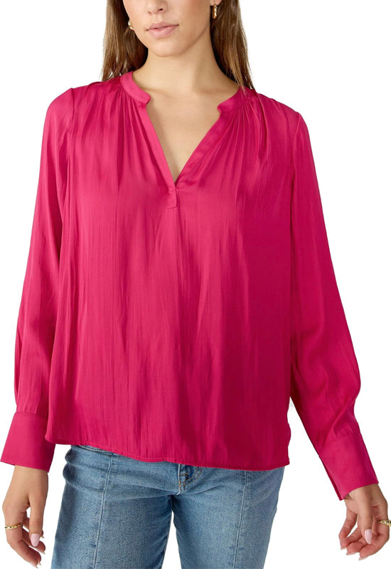 Sanctuary V-Neck Tunic Cranberry - Lizzie Sateen : >>  << 