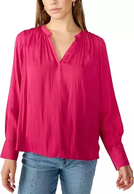 Sanctuary V-Neck Tunic Cranberry - Lizzie Sateen : >>  << 