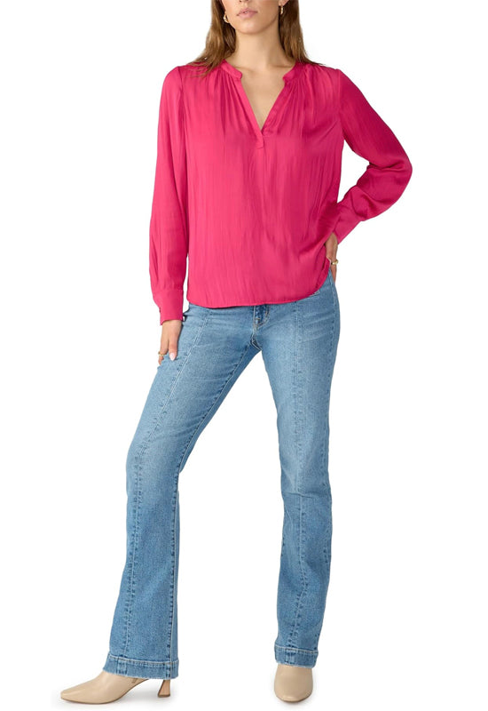 Sanctuary V-Neck Tunic Cranberry - Lizzie Sateen : >>  << 