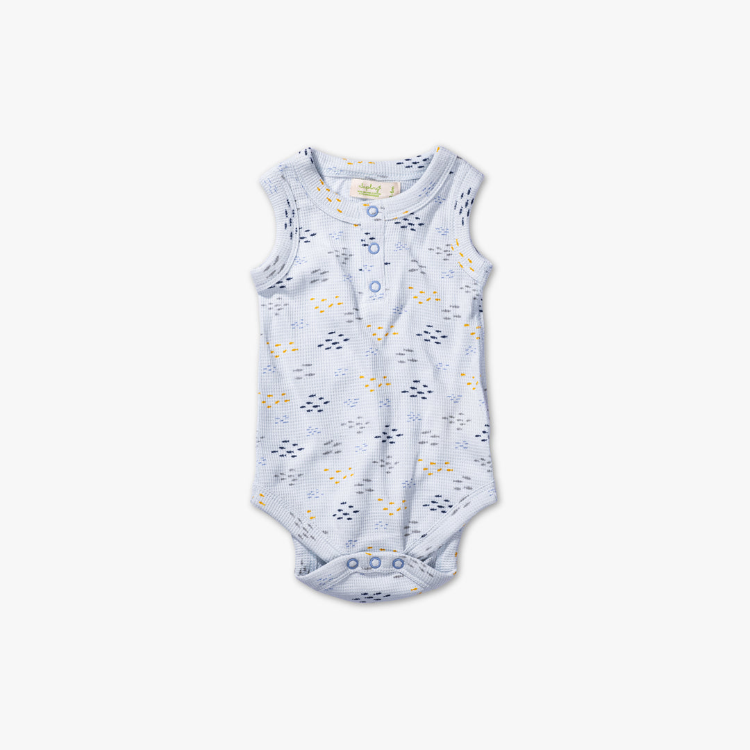 Sardines Print Waffle Tank Jumpsuit