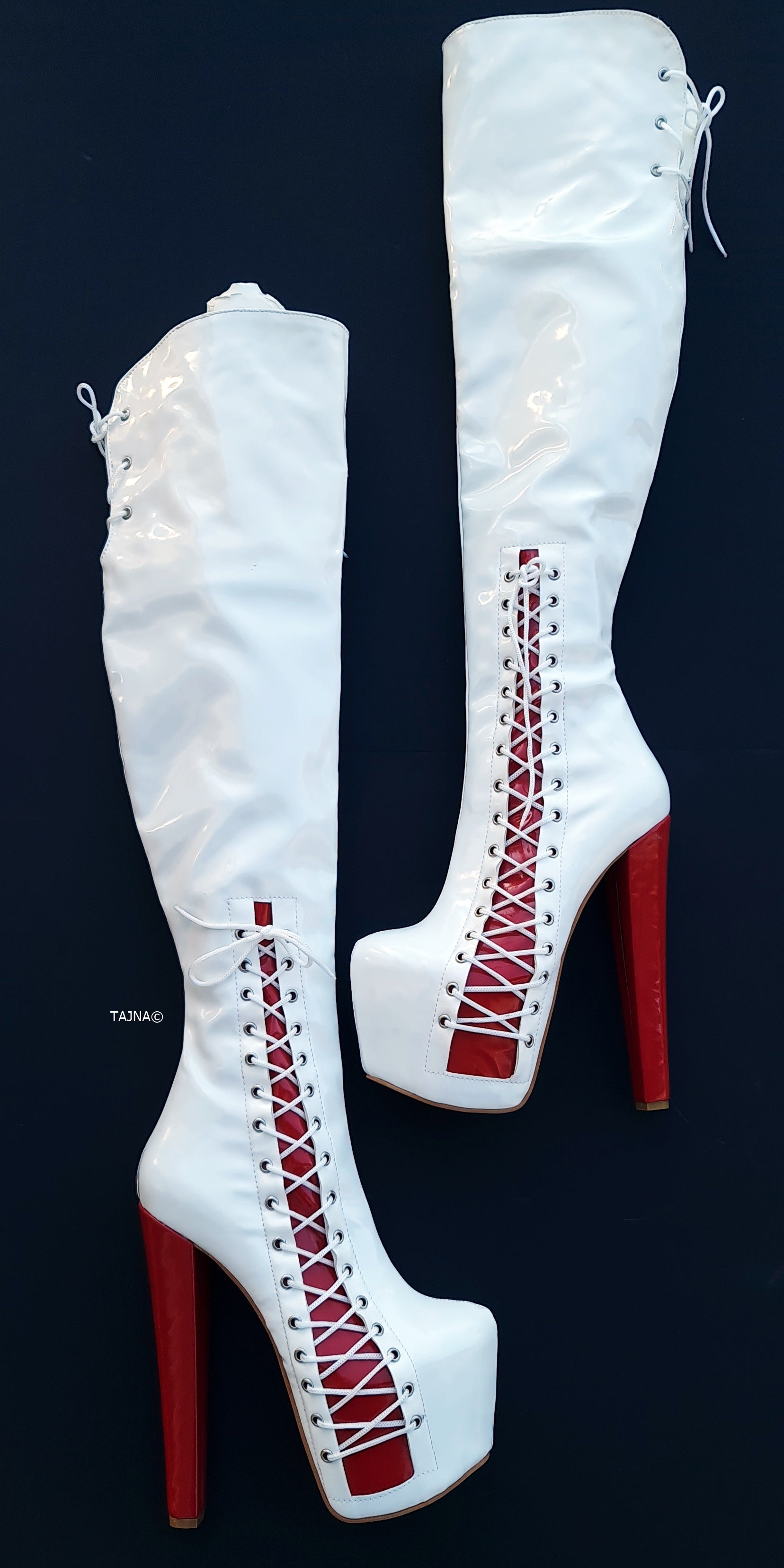 Side Lace Over-the-Knee Corset Boots