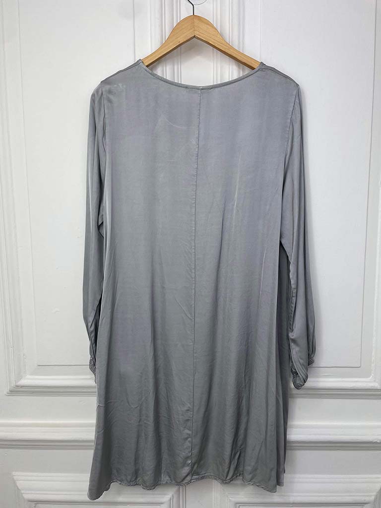 Silk Swing Tunic, Silver