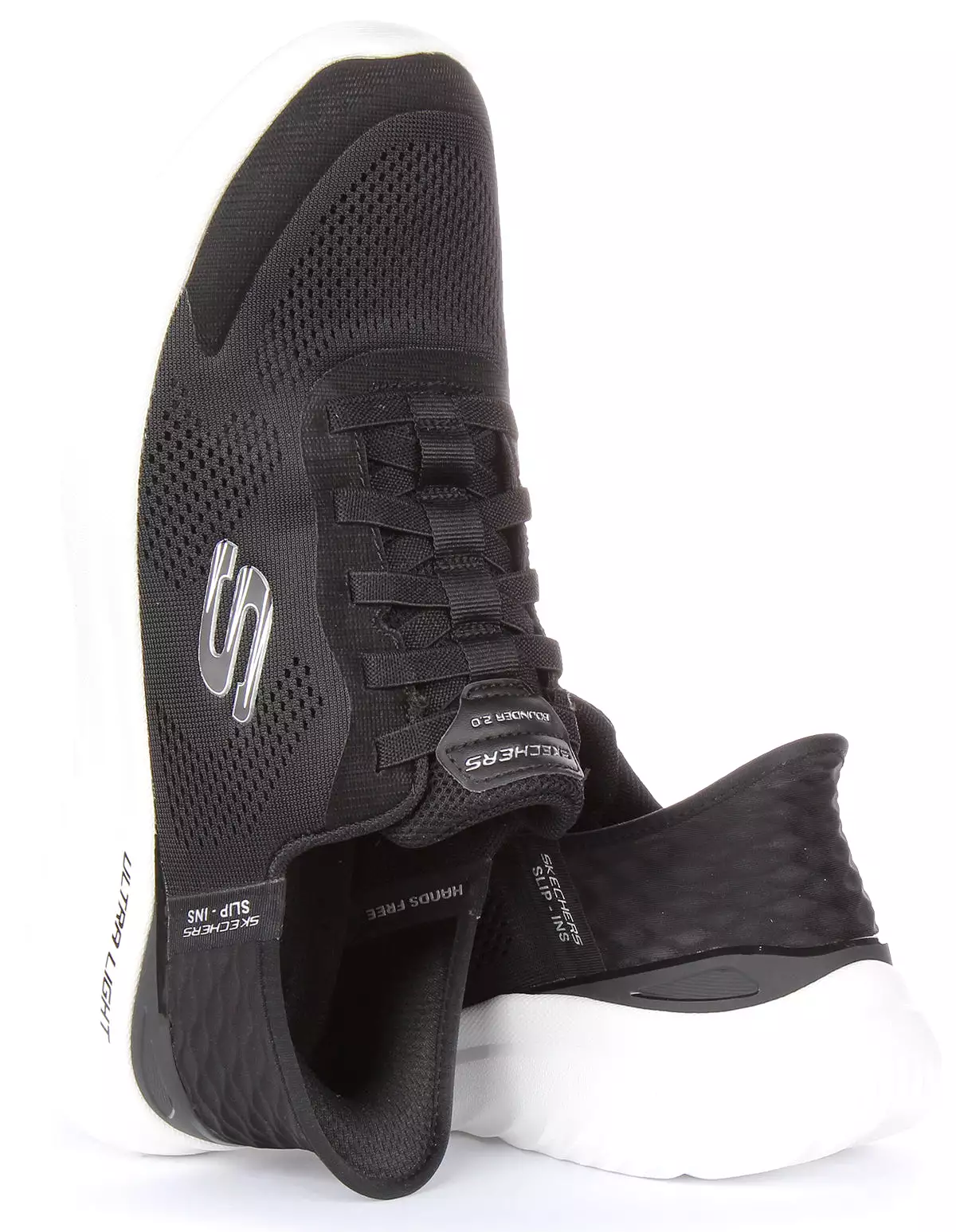 Skechers Bounders 2.0 Slip-On Shoes for Men in Black/White