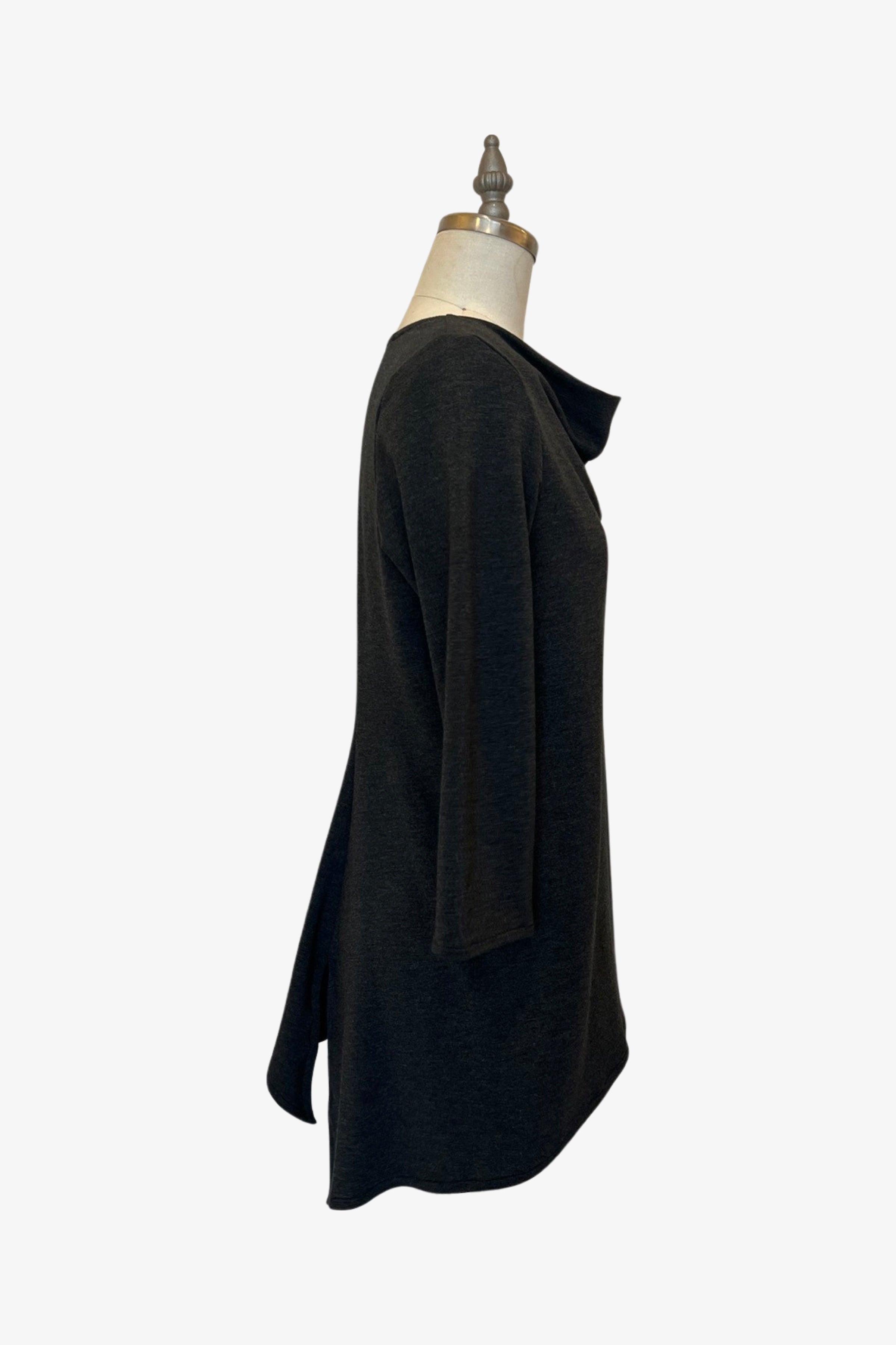 Sleeve Trapezoid Tunic | Charcoal Fleece