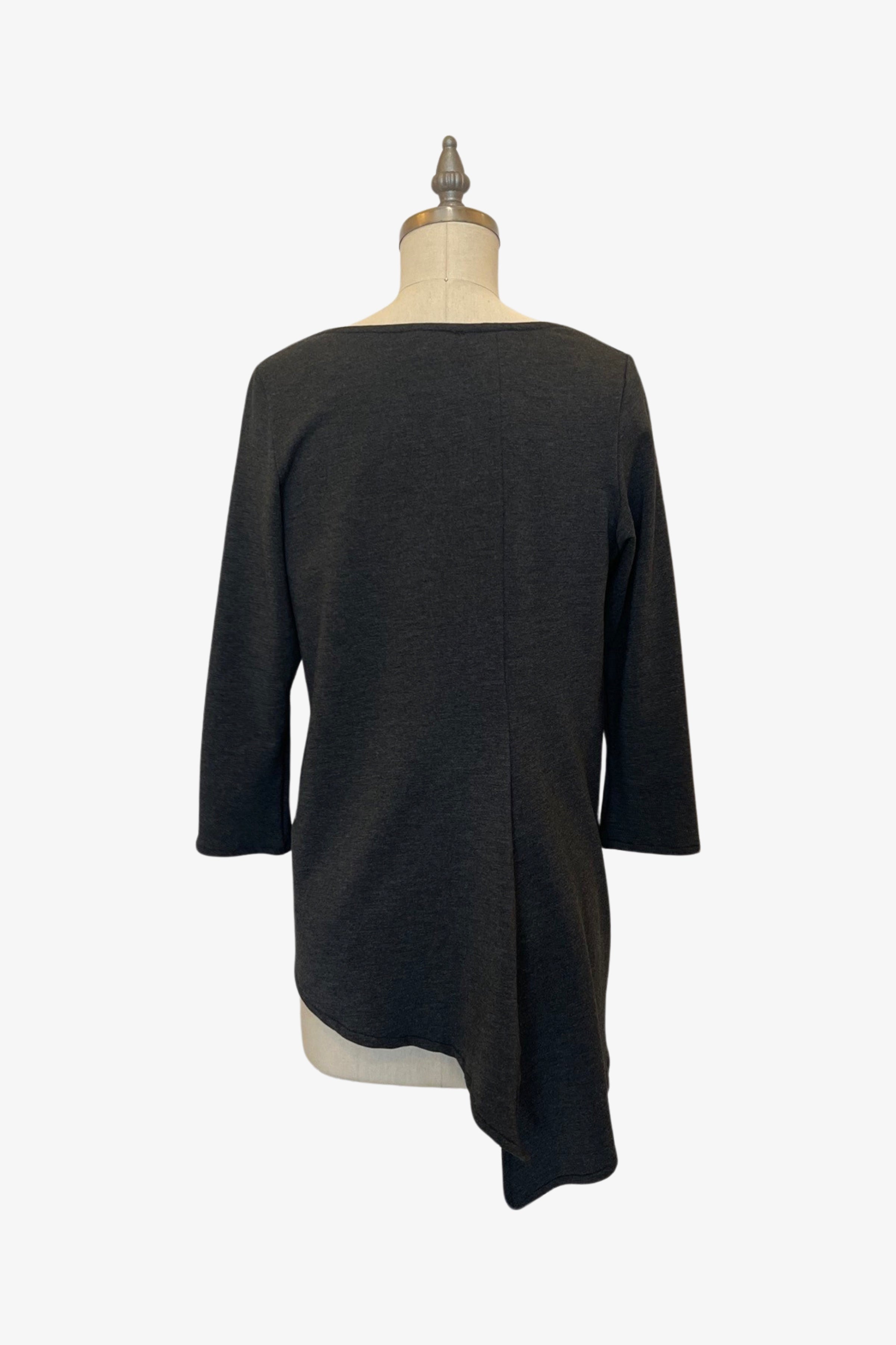 Sleeve Trapezoid Tunic | Charcoal Fleece