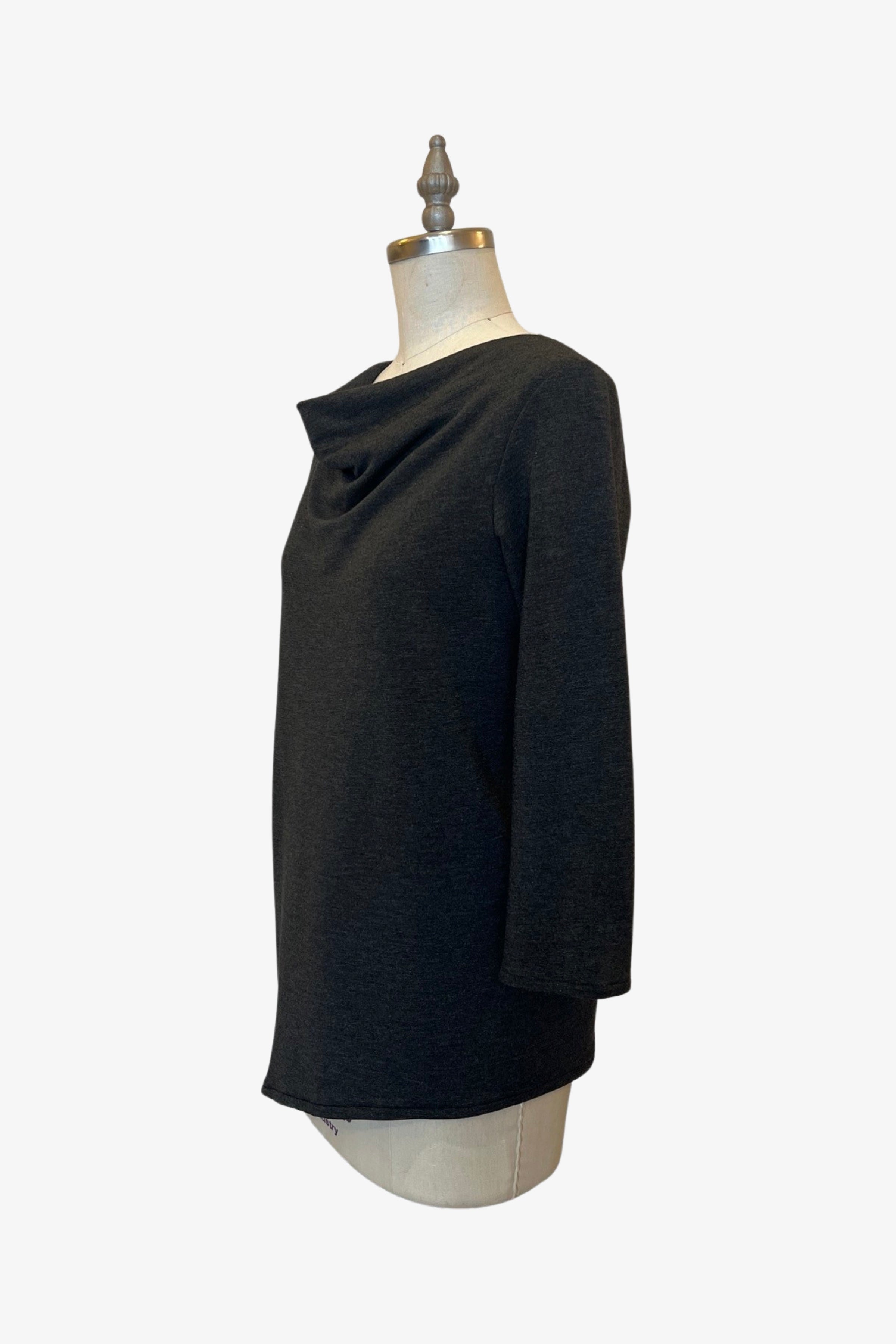 Sleeve Trapezoid Tunic | Charcoal Fleece